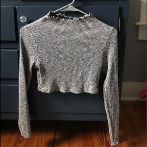 Grey Crop Sweater